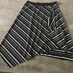Black and white asymmetrical skirt